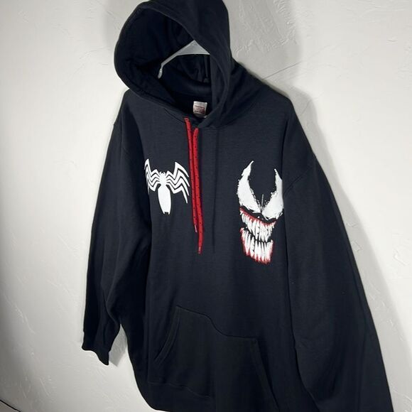 🔥🔥 “NWT” MARVEL VENOM Spider-Man Puff Print Graphic Hoodie Sweatshirt Sz 2XL - Picture 3 of 9